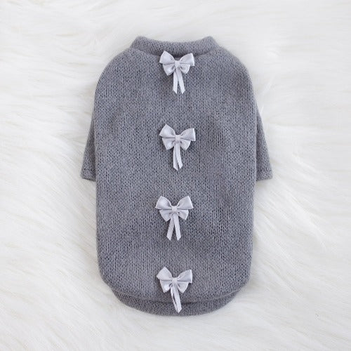 Dainty Bow Dog Sweater | Lovely Paws Pet Collection