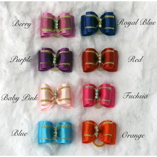 Three Crystal Bow Dog Accessories | Lovely Paw Pet Collection